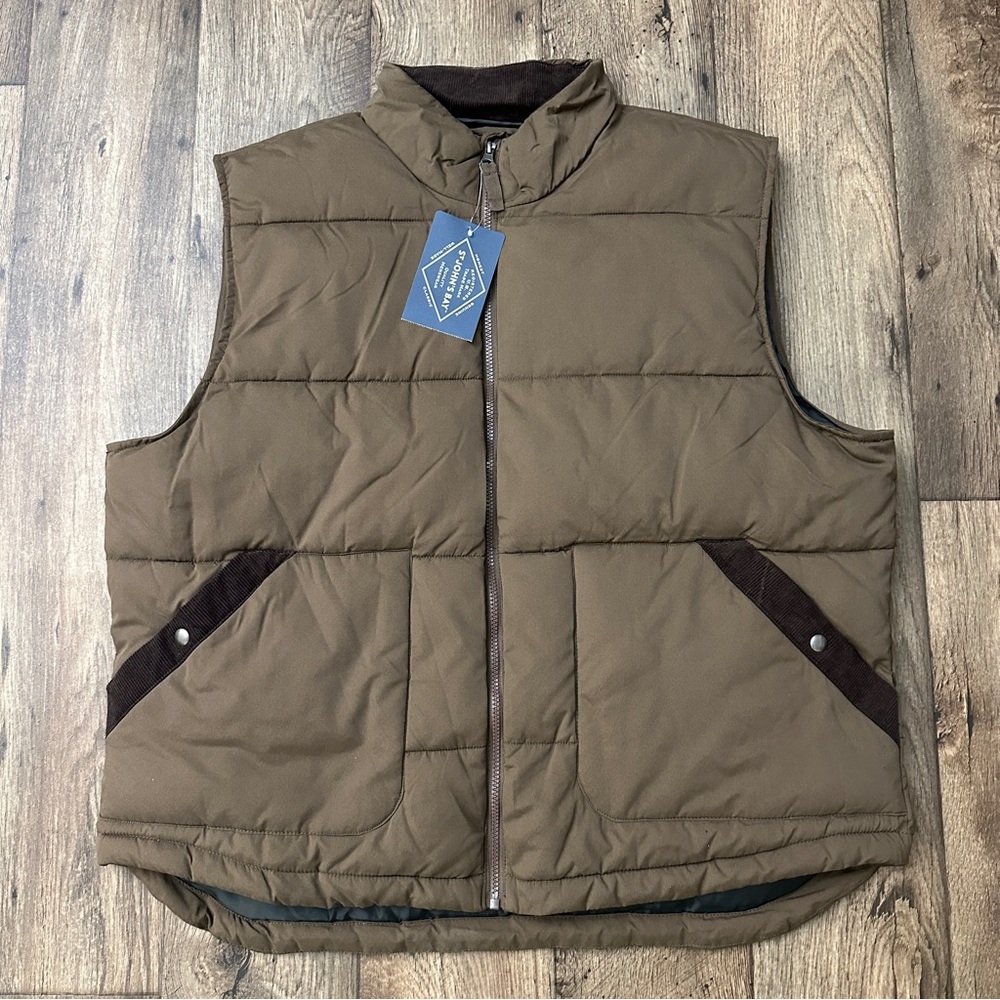 St. John’s Bay Lightweight Puffer Vest Men’s Size XXL Brown